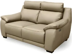 Canapé 2 Places Avec 2 Relax En 100% Tout Cuir épais Luxe Italien - 2 Relax électriques, Beige. BERN -Canapé Soldes Boutique canape 12305041