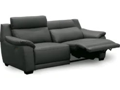 Canapé 3 Places Avec 2 Relax En 100% Tout Cuir épais Luxe Italien - 2 Relax électriques, Anthracite. BERN -Canapé Soldes Boutique canape 12305051