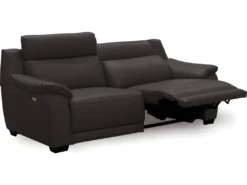 Canapé 3 Places Avec 2 Relax En 100% Tout Cuir épais Luxe Italien - 2 Relax électriques, Chocolat CLAIR. BERN -Canapé Soldes Boutique canape 12305061