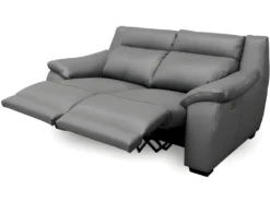 Canapé 2 Places Avec 2 Relax En 100% Tout Cuir épais Luxe Italien - 2 Relax électriques, Gris Foncé. BERN -Canapé Soldes Boutique canape 12305071