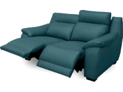 Canapé 2 Places Avec 2 Relax En 100% Tout Cuir épais Luxe Italien - 2 Relax électriques, Turquoise. BERN