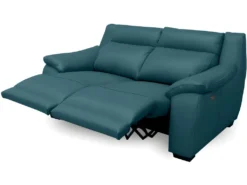 Canapé 2 Places Avec 2 Relax En 100% Tout Cuir épais Luxe Italien - 2 Relax électriques, Turquoise. BERN -Canapé Soldes Boutique canape 12305083