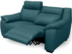 Canapé 2 Places Avec 2 Relax En 100% Tout Cuir épais Luxe Italien - 2 Relax électriques, Turquoise. BERN -Canapé Soldes Boutique canape 12305085