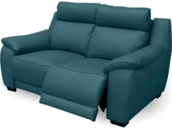 Canapé 2 Places Avec 2 Relax En 100% Tout Cuir épais Luxe Italien - 2 Relax électriques, Turquoise. BERN -Canapé Soldes Boutique canape 12305087
