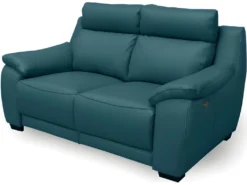 Canapé 2 Places Avec 2 Relax En 100% Tout Cuir épais Luxe Italien - 2 Relax électriques, Turquoise. BERN -Canapé Soldes Boutique canape 12305089