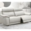 Canapé 3 Places Avec 2 Relax En 100% Tout Cuir épais Luxe Italien - 2 Relax électriques, Blanc Cassé. BERN