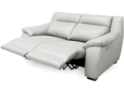 Canapé 3 Places Avec 2 Relax En 100% Tout Cuir épais Luxe Italien - 2 Relax électriques, Blanc Cassé. BERN -Canapé Soldes Boutique canape 12305095