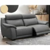 Canapé 3 Places Avec 2 Relax En 100% Tout Cuir épais Luxe Italien - 2 Relax électriques, Gris Foncé- BERN