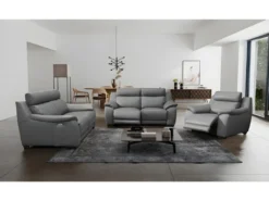 Canapé 3 Places Avec 2 Relax En 100% Tout Cuir épais Luxe Italien - 2 Relax électriques, Gris Foncé- BERN 11 Canapé 3 Places Avec 2 Relax En 100% Tout Cuir épais Luxe Italien - 2 Relax électriques, Gris Foncé- BERN -Canapé Soldes Boutique canape 12305279