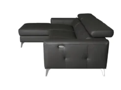 Canapé D'angle En Cuir Italien De Luxe 5 Places BOTERO, Avec Relax électrique, Noir, Angle Gauche -Canapé Soldes Boutique canape 12328503