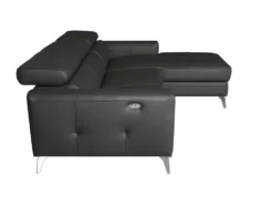 Canapé D'angle En Cuir Italien De Luxe 5 Places BOTERO, Avec Relax électrique, Noir, Angle Droit -Canapé Soldes Boutique canape 12328533