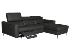 Canapé D'angle En Cuir Italien De Luxe 5 Places BOTERO, Avec Relax électrique, Noir, Angle Droit -Canapé Soldes Boutique canape 12328537