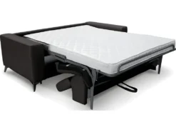 Canapé 3 Places Convertible En Cuir Italien De Luxe MOVIDA, Noir -Canapé Soldes Boutique canape 12328627