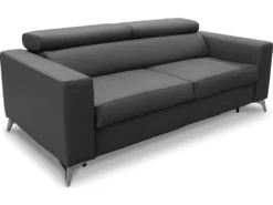 Canapé 3 Places Convertible En Cuir Italien De Luxe MOVIDA, Noir -Canapé Soldes Boutique canape 12328633