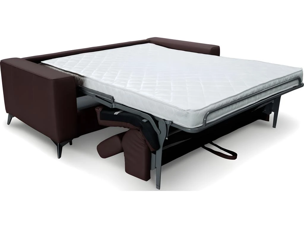 Canapé 3 Places Convertible En Cuir Italien De Luxe MOVIDA, Chocolat 2 Canapé 3 Places Convertible En Cuir Italien De Luxe MOVIDA, Chocolat – Image 2