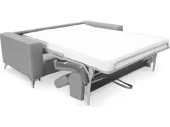 Canapé 3 Places Convertible En Cuir Italien De Luxe MOVIDA, Gris Clair -Canapé Soldes Boutique canape 12328647