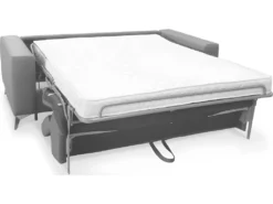 Canapé 3 Places Convertible En Cuir Italien De Luxe MOVIDA, Gris Clair -Canapé Soldes Boutique canape 12328653