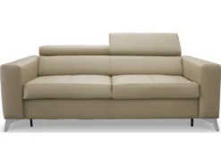 Canapé 3 Places Convertible En Cuir Italien De Luxe MOVIDA, Beige