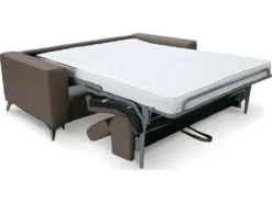 Canapé 3 Places Convertible En Cuir Italien De Luxe MOVIDA, Taupe -Canapé Soldes Boutique canape 12328675