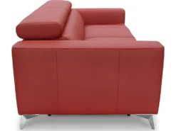 Canapé 3 Places Convertible En Cuir Italien De Luxe MOVIDA, Rouge Foncé -Canapé Soldes Boutique canape 12328685