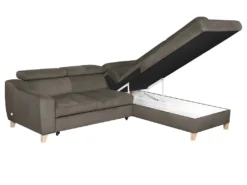 Canapé D'angle Convertible En Tissu Luxe 5 Places, ASTERIA Taupe, Angle Droit -Canapé Soldes Boutique canape 12331847