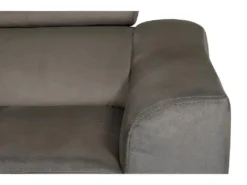 Canapé D'angle Convertible En Tissu Velours Luxe 5 Places, ASTERIA Taupe, Angle Gauche -Canapé Soldes Boutique canape 12331865