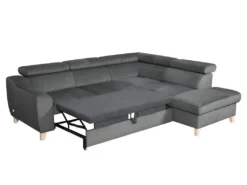 Canapé D'angle Convertible En Tissu Luxe 5 Places, ASTERIA Gris Foncé, Angle Droit -Canapé Soldes Boutique canape 12331883