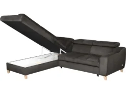 Canapé D'angle Convertible En Tissu Luxe 5 Places, ASTERIA Chocolat Clair, Angle Gauche -Canapé Soldes Boutique canape 12331915