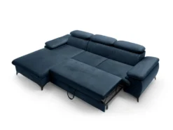 Canapé D'angle Gauche Convertible En Velours Bleu Nuit SAMARA De Pascal Morabito -Canapé Soldes Boutique canape 12344455