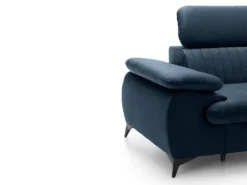 Canapé D'angle Droit Convertible En Velours Bleu Nuit SAMARA De Pascal Morabito -Canapé Soldes Boutique canape 12344471