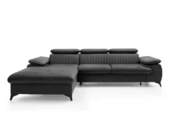 Canapé D'angle Gauche Convertible En Velours Gris Anthracite SAMARA De Pascal Morabito 8 Canapé D'angle Gauche Convertible En Velours Gris Anthracite SAMARA De Pascal Morabito -Canapé Soldes Boutique canape 12344525