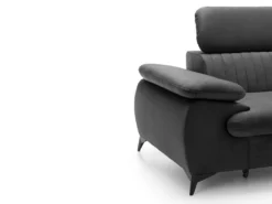 Canapé D'angle Droit Convertible En Velours Gris Anthracite SAMARA De Pascal Morabito -Canapé Soldes Boutique canape 12344543