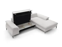 Canapé D'angle Droit Convertible En Tissu Bouclette Blanc JOLESA -Canapé Soldes Boutique canape 12345725