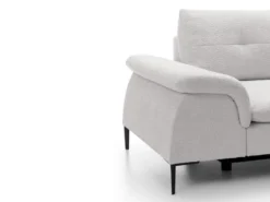 Canapé D'angle Droit Convertible En Tissu Bouclette Blanc JOLESA -Canapé Soldes Boutique canape 12345733