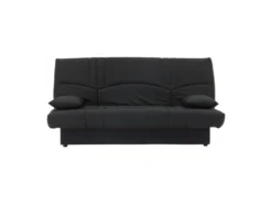 DREAM Banquette Clic Clac 3 Places - Tissu Noir - Slyle Contemporain - L 190 X P 92 Cm
