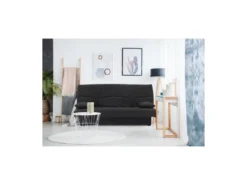 DREAM Banquette Clic Clac 3 Places - Tissu Noir - Slyle Contemporain - L 190 X P 92 Cm -Canapé Soldes Boutique canape 12396069