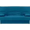 DREAM Banquette Clic Clac 3 Places - Tissu Bleu Canard - Slyle Contemporain - L 190 X P92 Cm