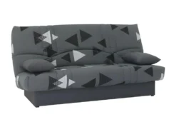 Banquette Clic Clac 3 Places - Tissu Bikini Gris - Style Contemporain - L 190 X P 92 Cm - DREAM -Canapé Soldes Boutique canape 12396091