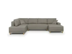 Canapé D'angle Panoramique Convertible - 7 Places - Scandinave Taupe -JAKOB