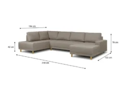 Canapé D'angle Panoramique Convertible - 7 Places - Scandinave Taupe -JAKOB -Canapé Soldes Boutique canape 12396833