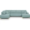 Canapé D'angle Panoramique Convertible 7 Places - Scandinave Bleu Gris - JAKOB