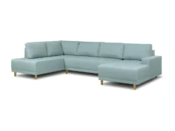 Canapé D'angle Panoramique Convertible 7 Places - Scandinave Bleu Gris - JAKOB -Canapé Soldes Boutique canape 12396841