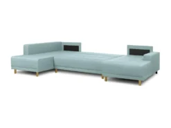 Canapé D'angle Panoramique Convertible 7 Places - Scandinave Bleu Gris - JAKOB -Canapé Soldes Boutique canape 12396845