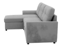 Canapé D'angle Convertible Réversible 5 Places - Tissu Gris - FOLK -Canapé Soldes Boutique canape 12408373