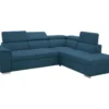 Canapé D'angle Convertible Panoramique 5 Places - Tissu Malmo Bleu Marine - DAYTONA
