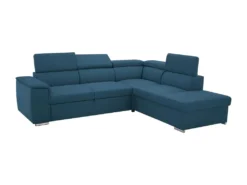 Canapé D'angle Convertible Panoramique 5 Places - Tissu Malmo Bleu Marine - DAYTONA