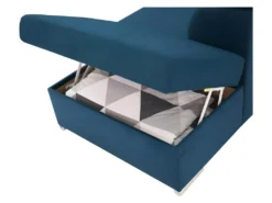 Canapé D'angle Convertible Panoramique 5 Places - Tissu Malmo Bleu Marine - DAYTONA -Canapé Soldes Boutique canape 12408661