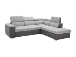 Canapé D'angle Convertible Panoramique 5 Places - Tissu Malmo Anthracite/gris - DAYTONA