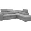 Canapé D'angle Convertible Panoramique 5 Places - Tissu Malmo Gris - DAYTONA
