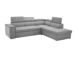 Canapé D'angle Convertible Panoramique 5 Places - Tissu Malmo Gris - DAYTONA